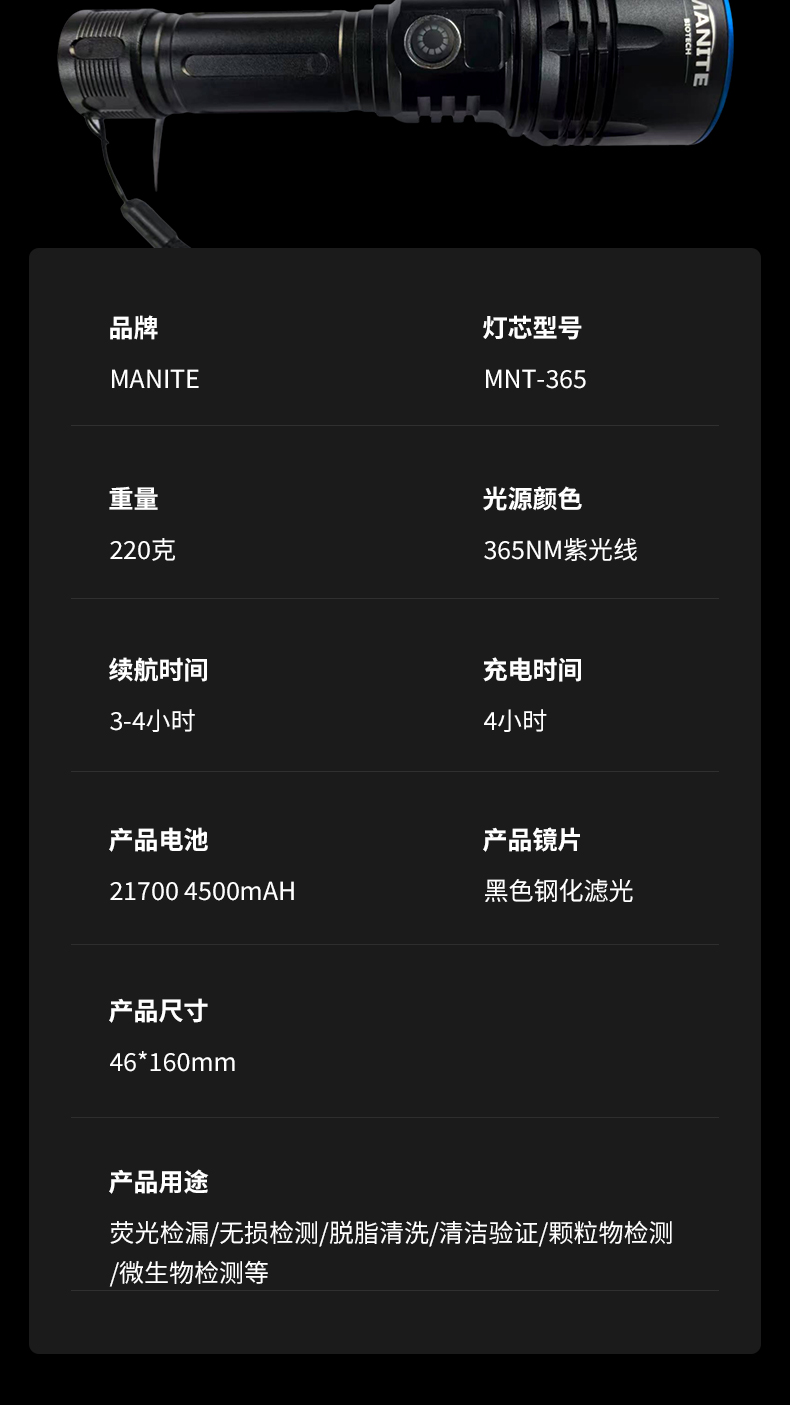 手电筒用于食品和药品生产线的核黄素清洁验证